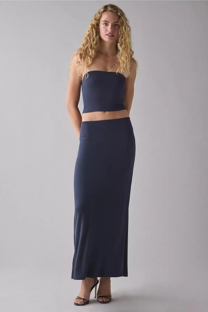 jersey dress striped Avec Les Filles Button Front Dress - Blue Stripe main image 0