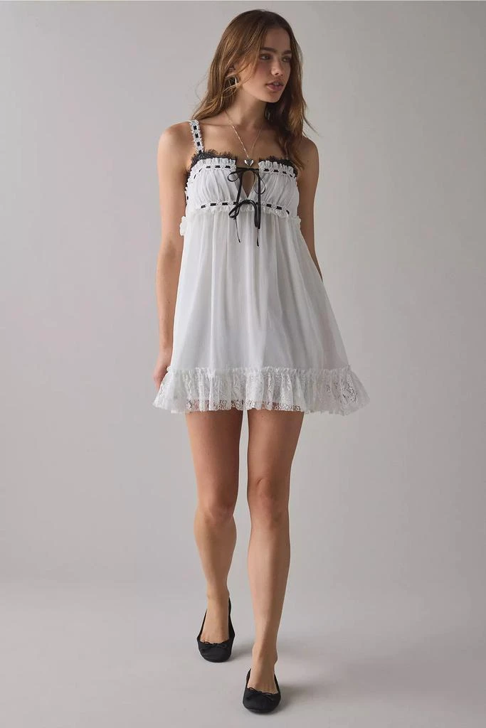 Kimchi Blue Kimchi Blue Adelaide Lace + Ribbon Trim Babydoll Mini Dress 4