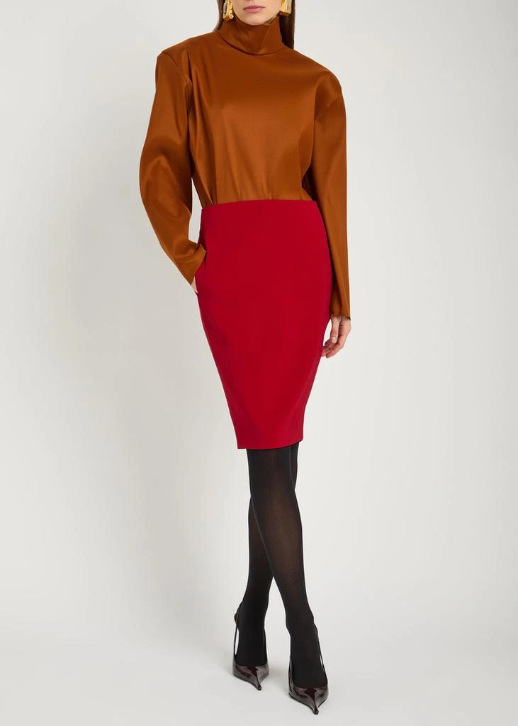 Yves Saint Laurent High-neck stretch-silk top 4