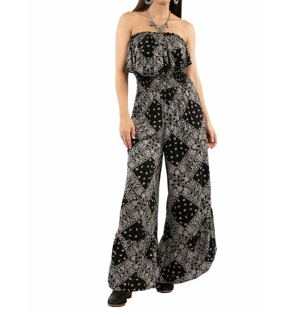 Scully Bandana Print Jumpsuit In Black 1