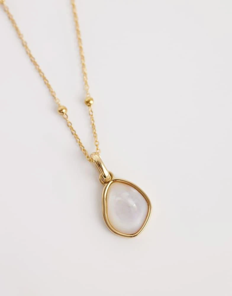 Abbott Lyon Abbott Lyon moonstone pendant necklace in 18k plated stainless steel in gold 3