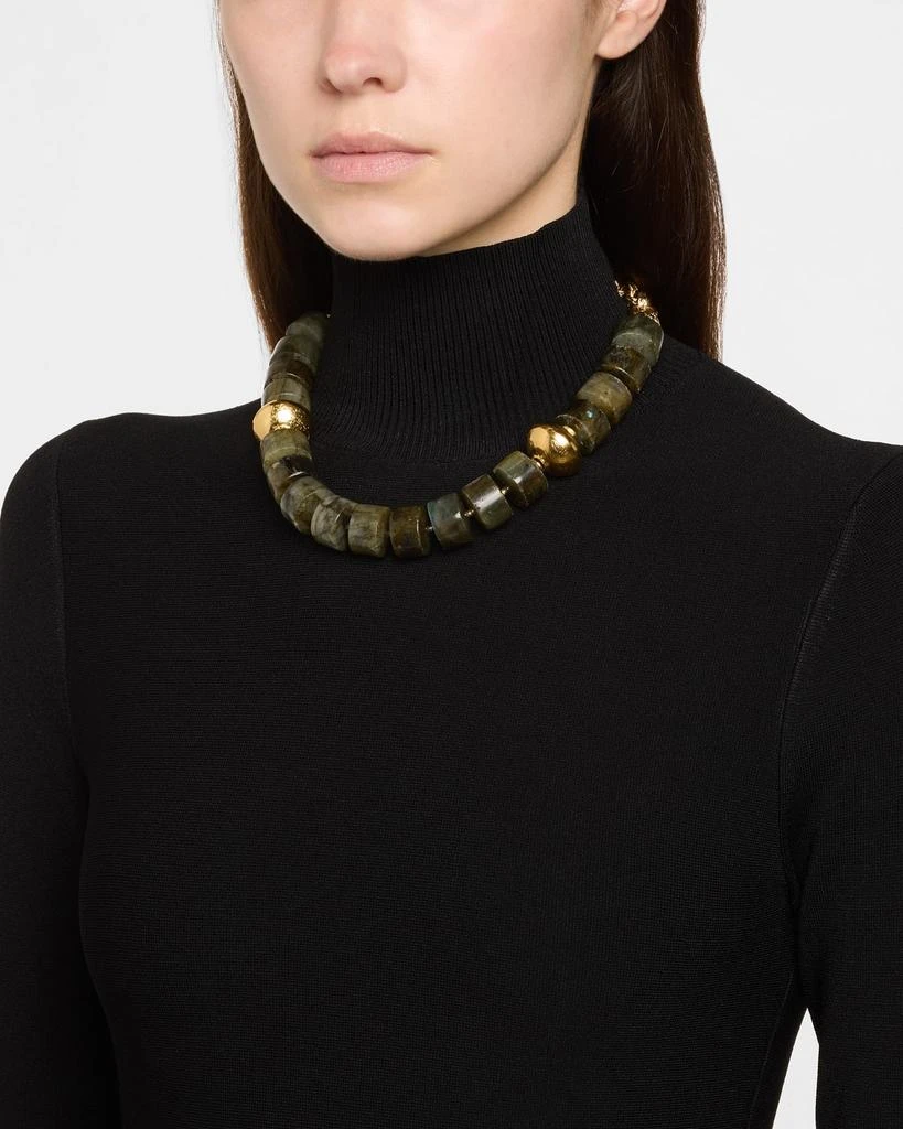 Devon Leigh Labradorite and Gold Accent Beaded Choker Necklace 2