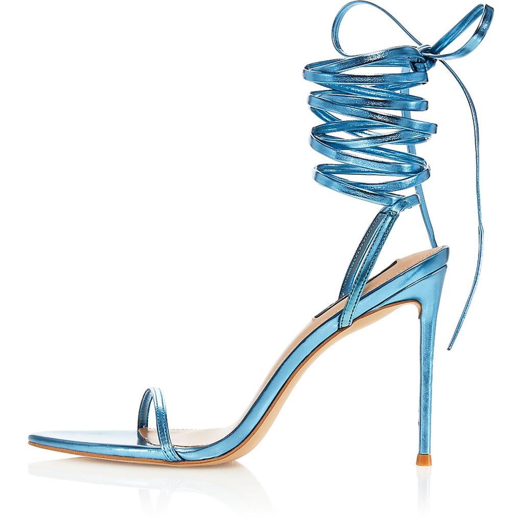 Aqua Womens Faux Leather Ankle Tie Slingback Sandals