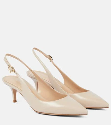 Gianvito Rossi Ribbon Sling leather slingback pumps 1