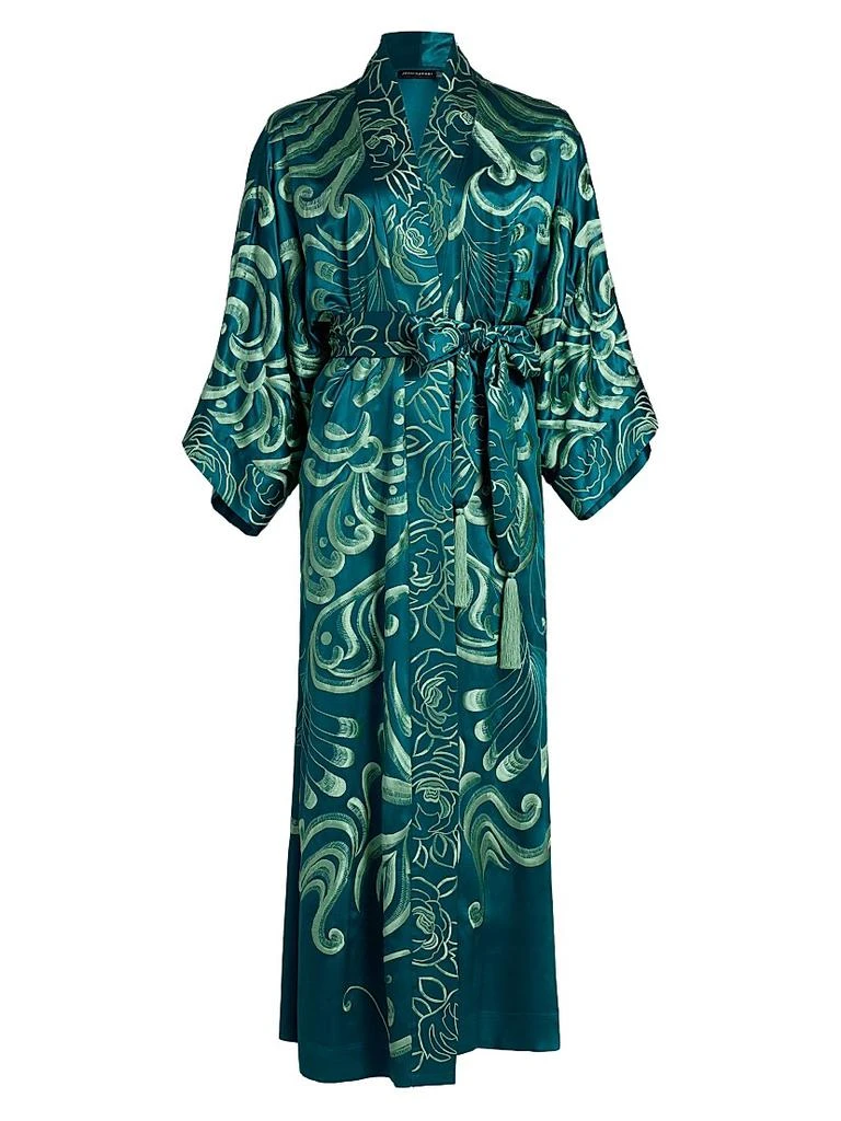 josie embroidered dress Teri Jon One Shoulder Jacquard Evening Dress 209064 main image 0