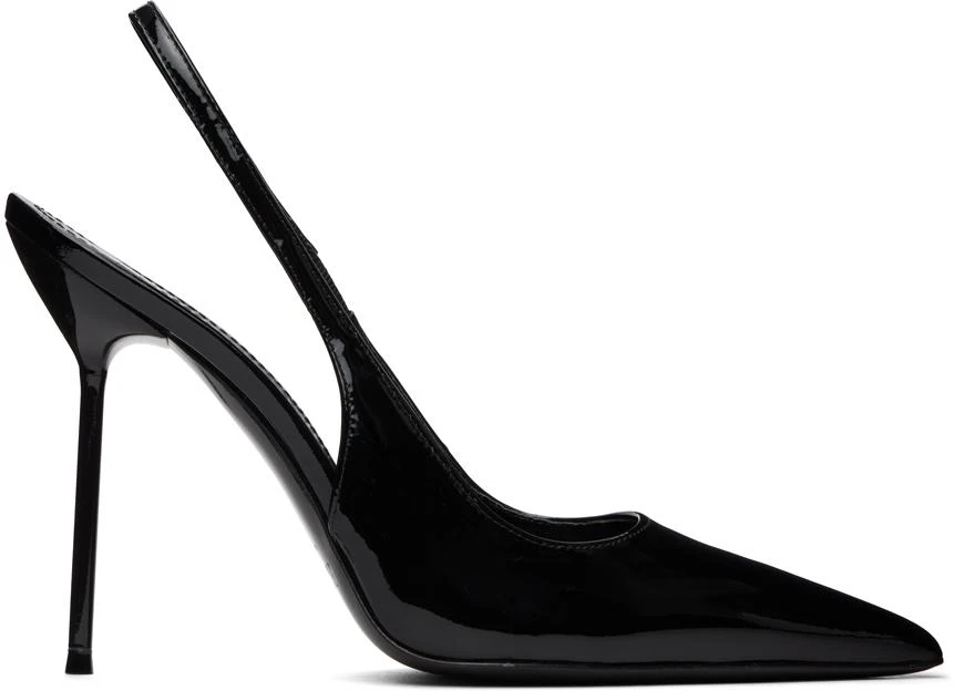 Paris Texas Black Lidia Slingback Heels 1