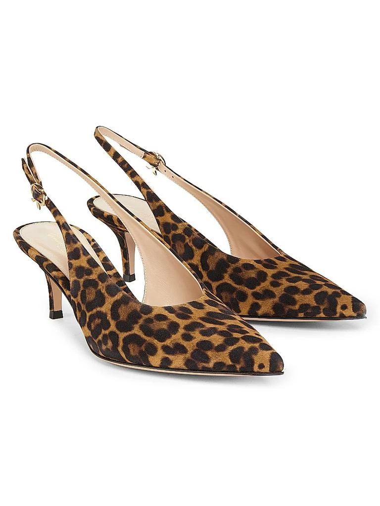 Gianvito Rossi 55MM Leopard Print Suede Slingback Pumps 2