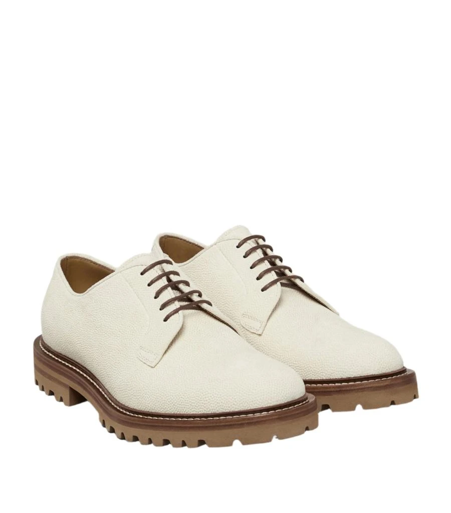 Brunello Cucinelli Mens Leather Lace Ups in White 2