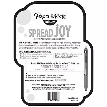 Paper Mate Paper Mate - InkJoy 300RT Ballpoint Pen, Assorted Ink, Medium - 8 Pens 2