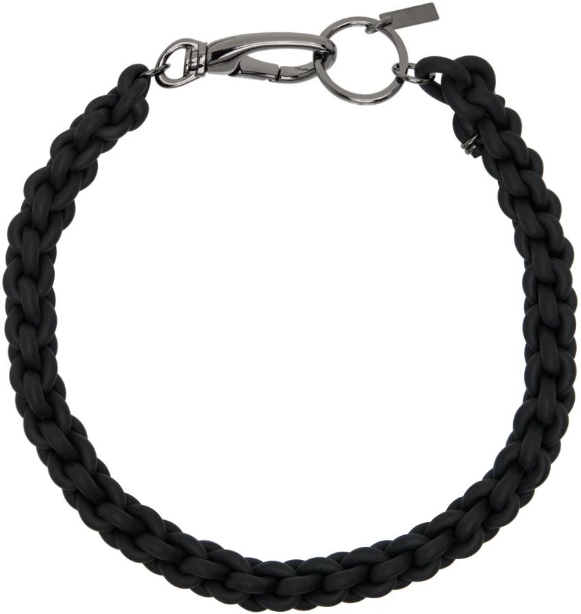 Junya Watanabe Black Braided Rubber Chain Necklace 1