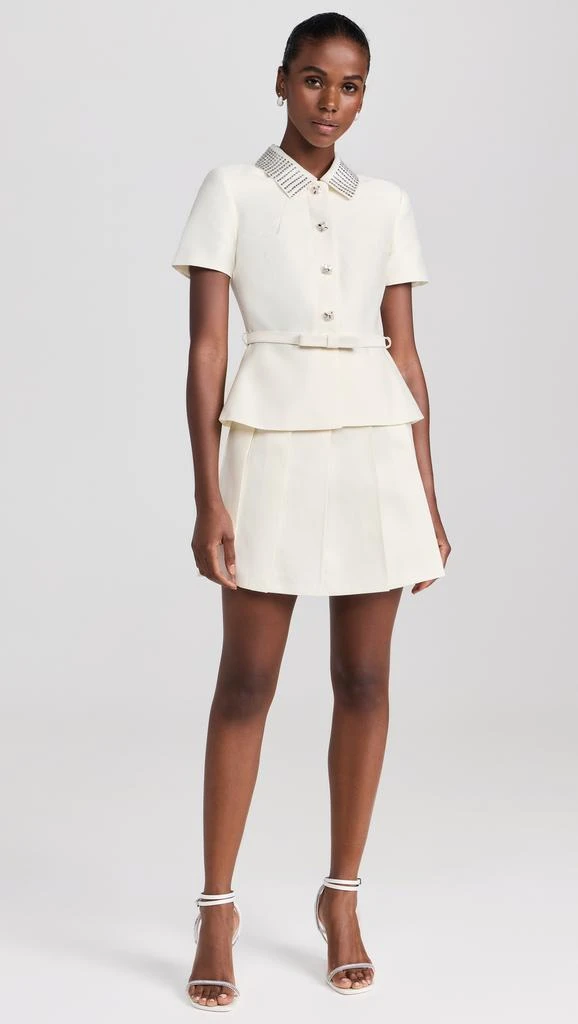 Self Portrait Cream Taffeta Diamante Mini Dress 4