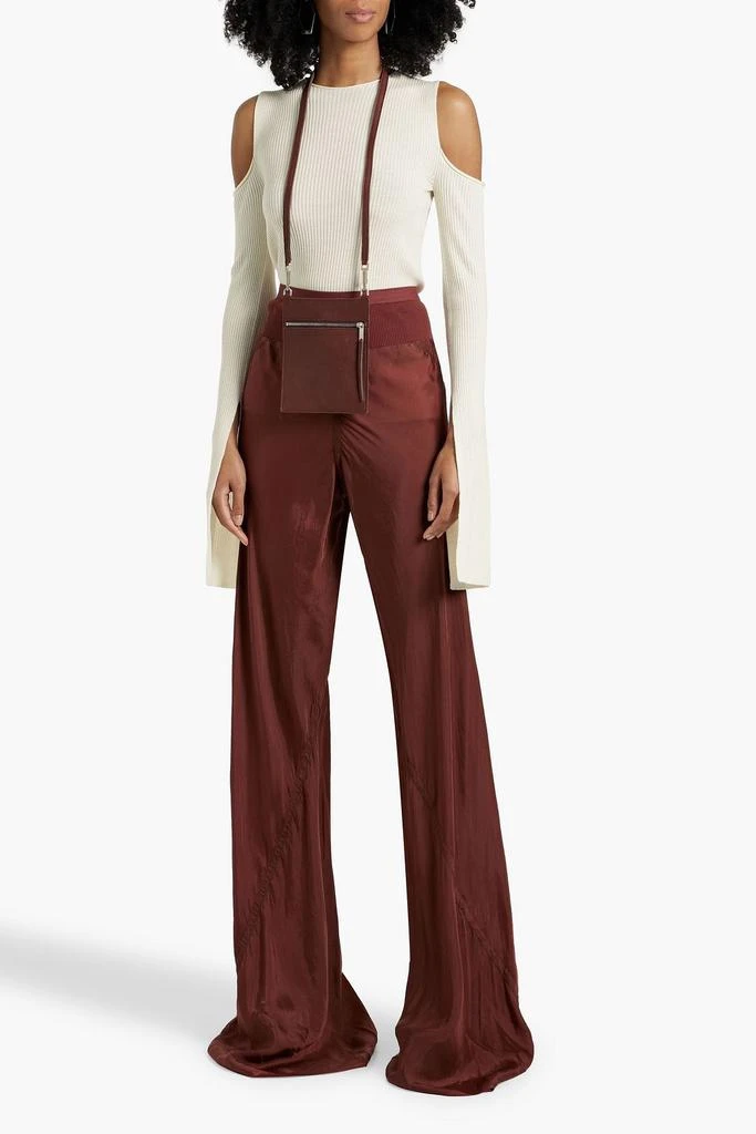 Rick Owens Cold-shoulder ribbed wool sweater 2