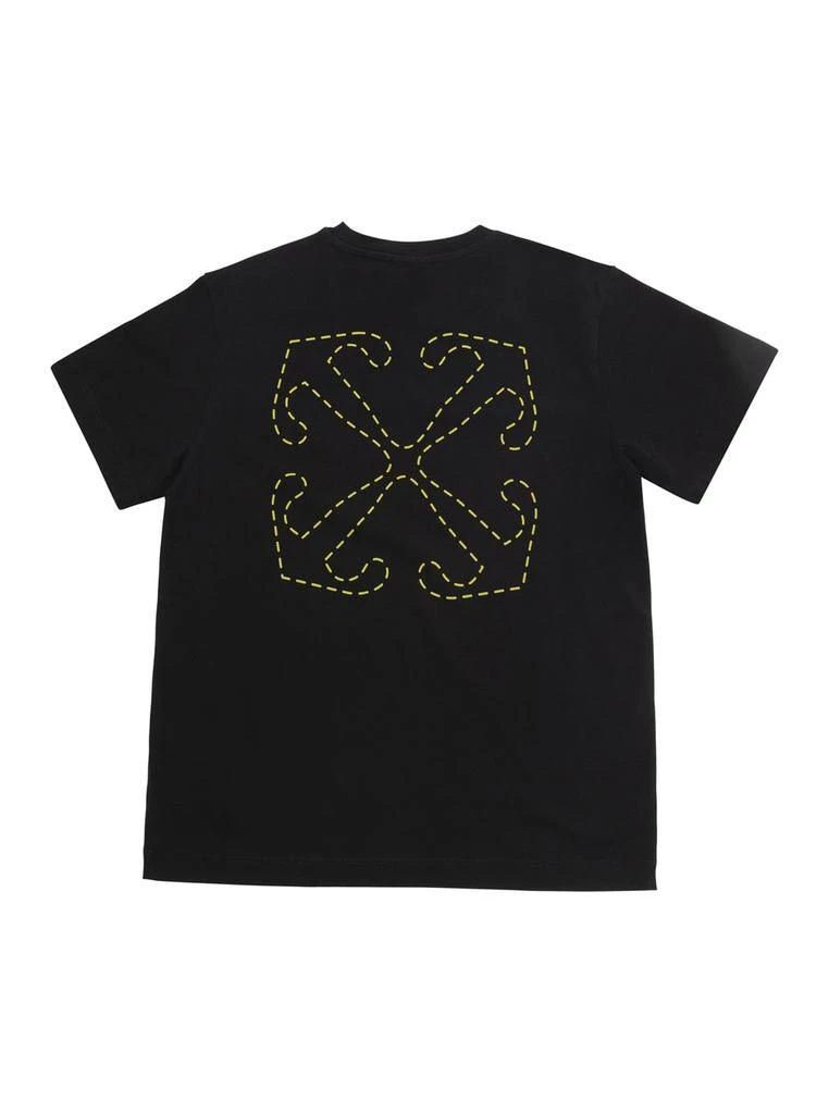 Off-White Black T-shirt With Logo And Stitched Arrow Print In Cotton Boy 2