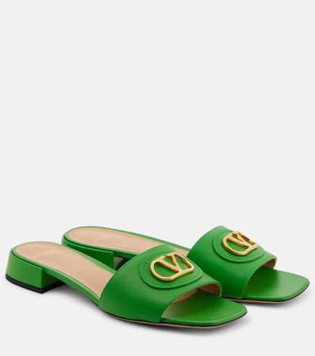 Valentino VLogo Signature leather slides 1