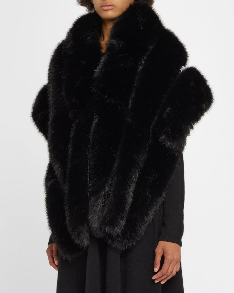 La Fiorentina Faux Fur Lace-Lined Cape 3