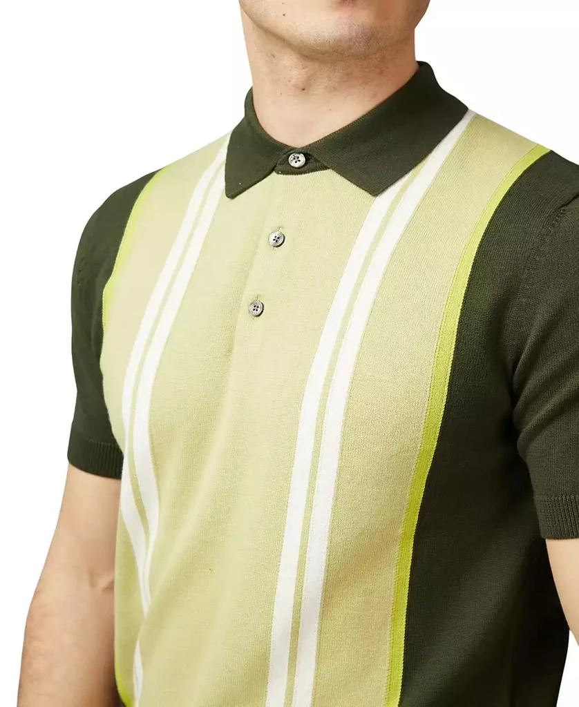Ben Sherman Men's Regular-Fit Sweater-Knit Stripe Polo Shirt 3