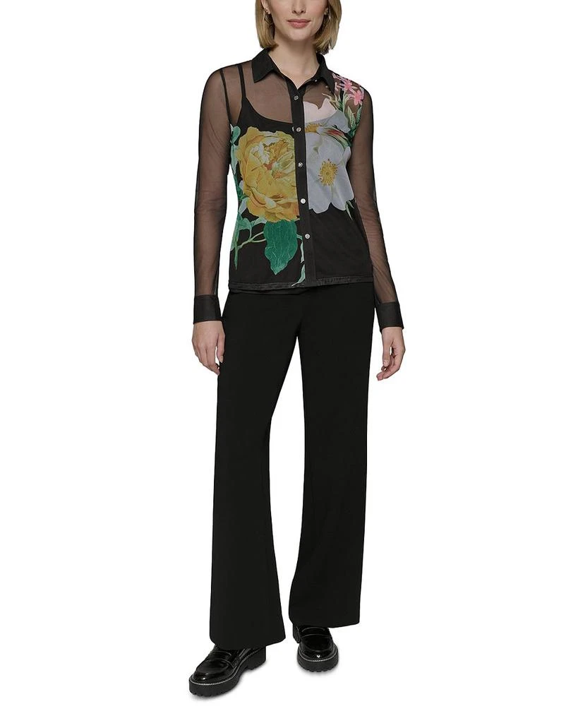 Karl Lagerfeld Paris Floral Print Mesh Shirt 5