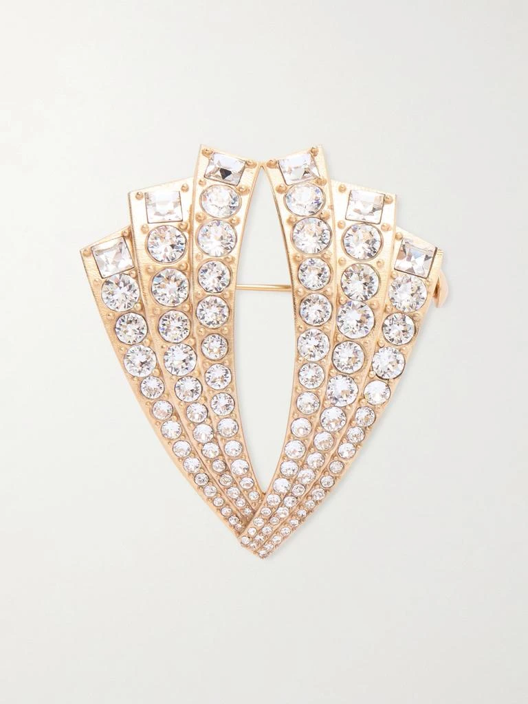 Valentino Crystal-embellished Gold-tone Brooch