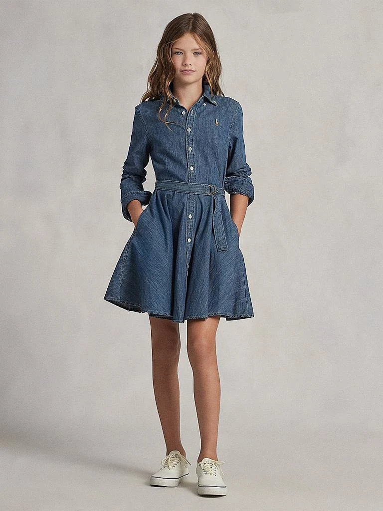 Ralph Lauren Little Girl's & Girl's Belted Denim Shirtdress 6