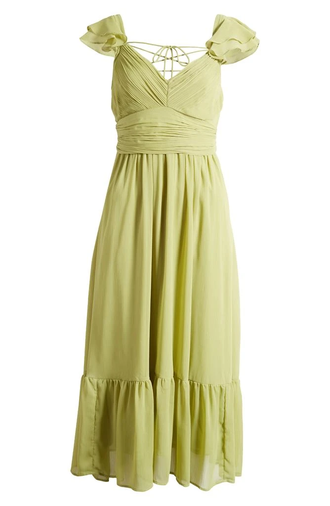ZOE AND CLAIRE V-Neck Ruffle Chiffon Midi Dress 5