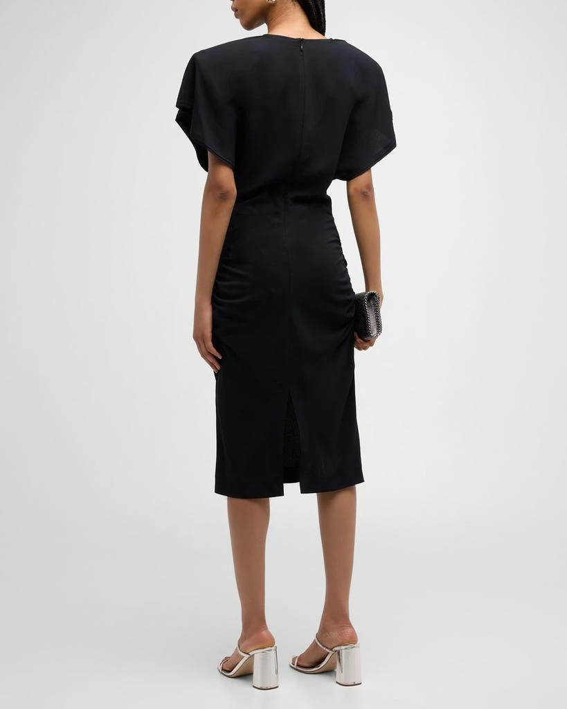 Stella McCartney Draped Strong-Shoulder Midi Dress 4