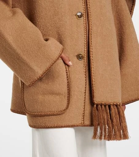 Totême Embroidered wool-blend scarf jacket 6