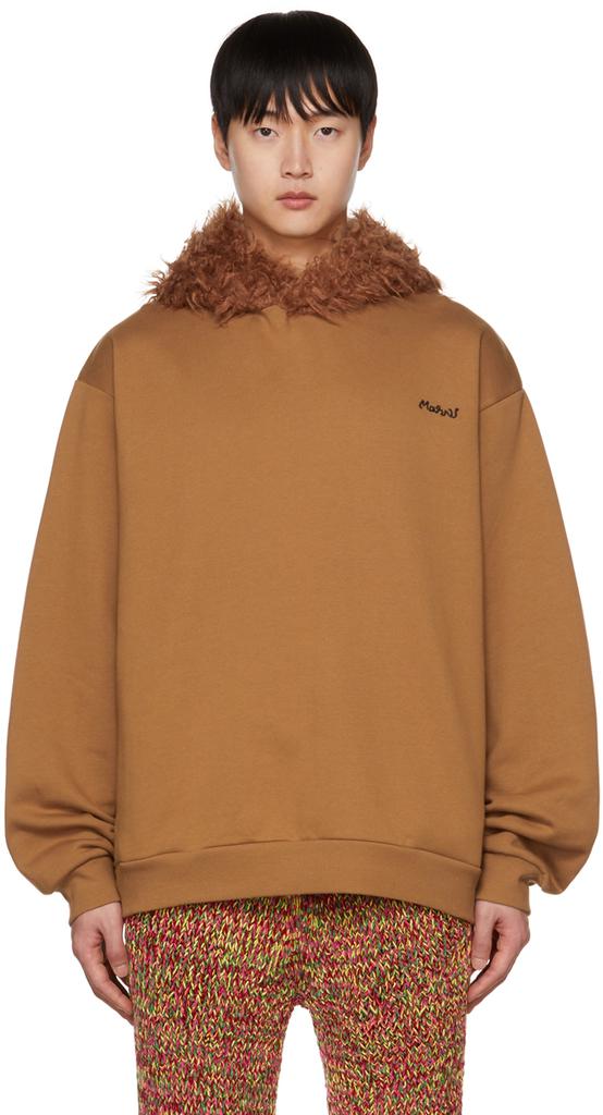 Marni Tan Faux-Fur Hoodie