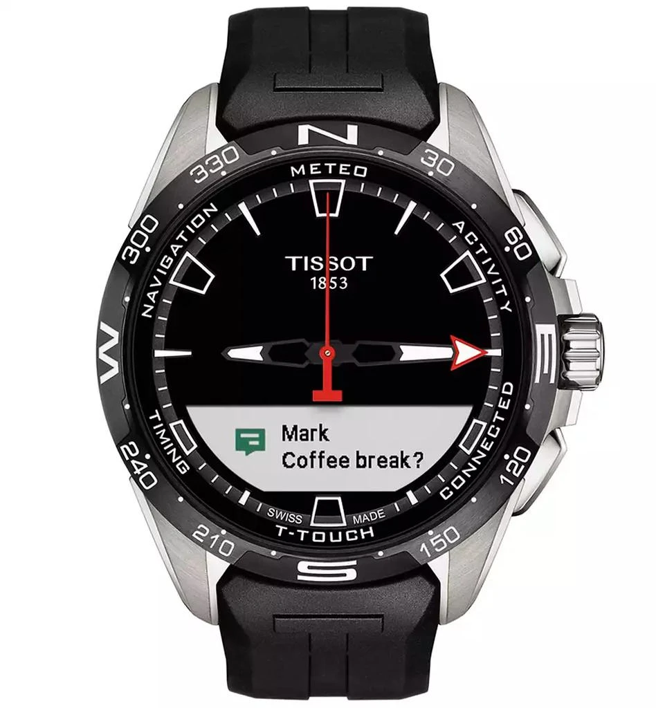 Tissot Men's Swiss T-Touch Connect Solar Black Rubber Strap Smart Watch 48mm 9