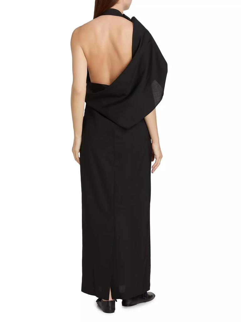 Róhe Draped One-Shoulder Open Back Dress 5