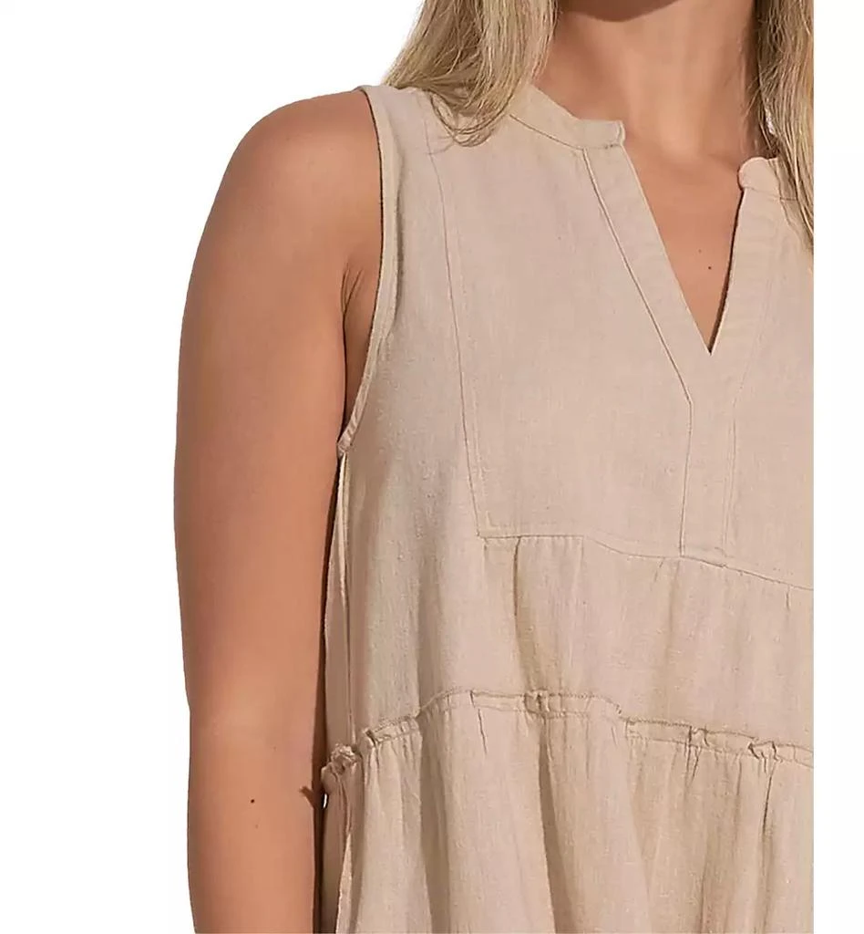 Elan Women's V-Neck Sleevelsss Tiered A-Line Dress 3