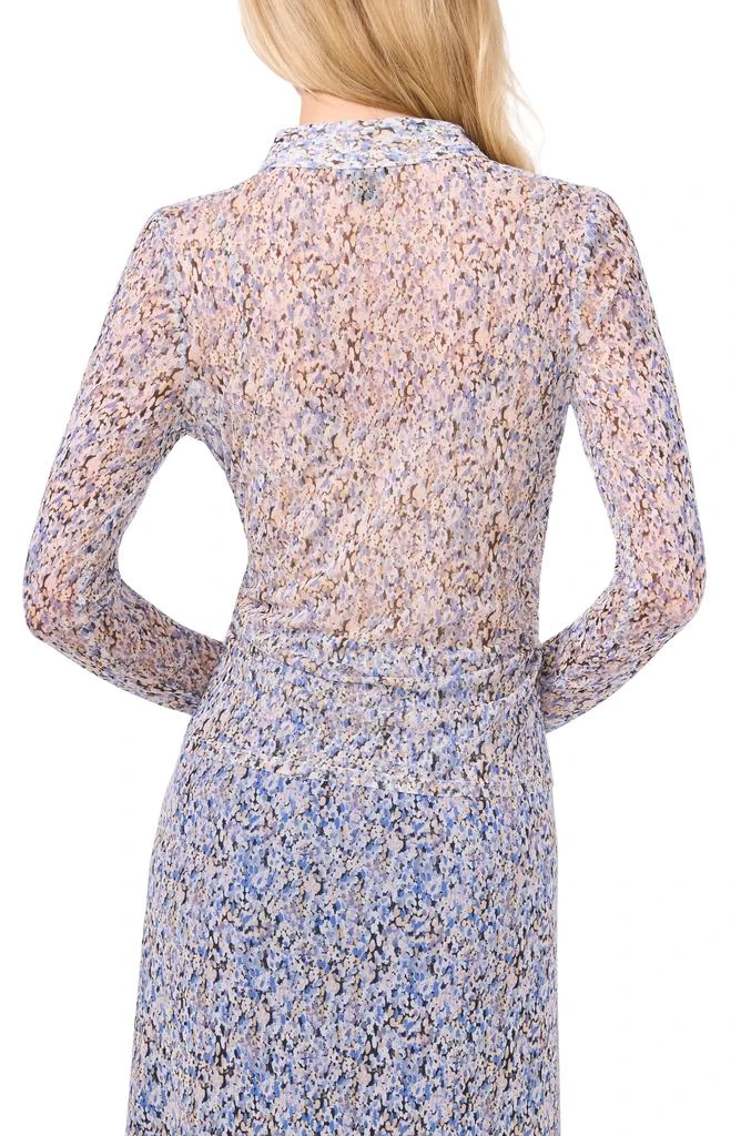 Halogen Print Mesh Button-Up Shirt 2