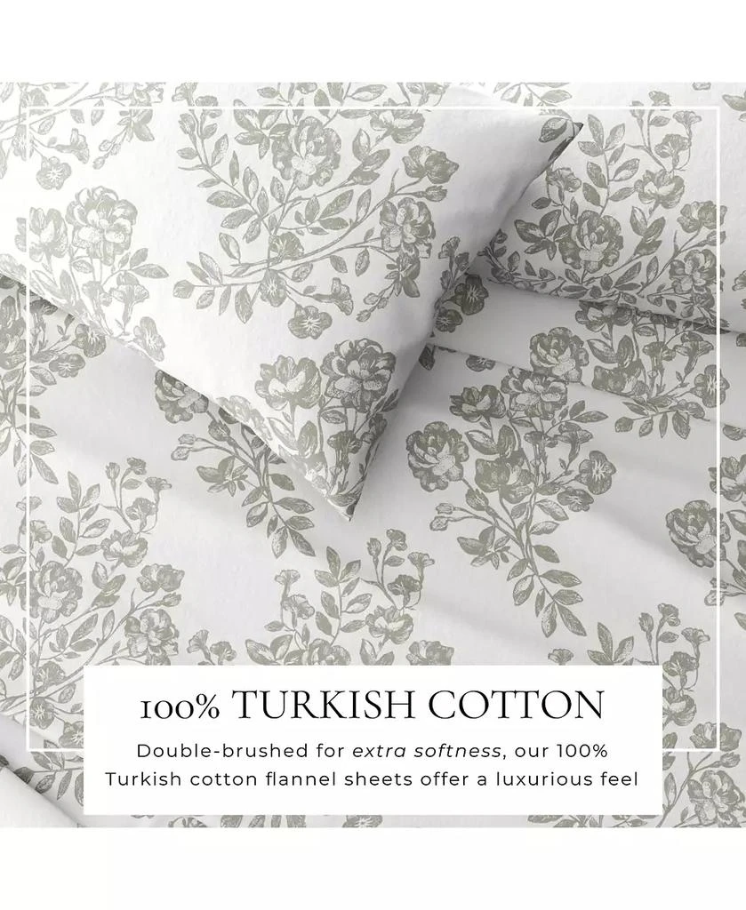 Linery 
Co Ultra-Soft Turkish Cotton Flannel Winter Floral Print Sheet Set 3