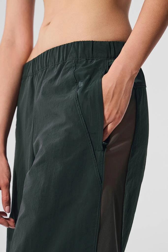 Alo High-Waist Origin Wide Leg Track Pant - Charcoal Green 4