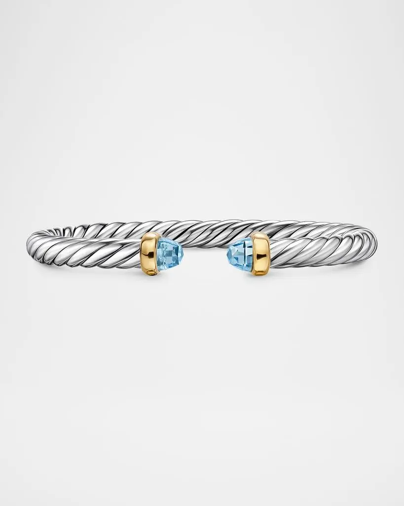 David Yurman Cable Flex Bracelet with Gemstones in Silver and 14K Gold, 6mm
