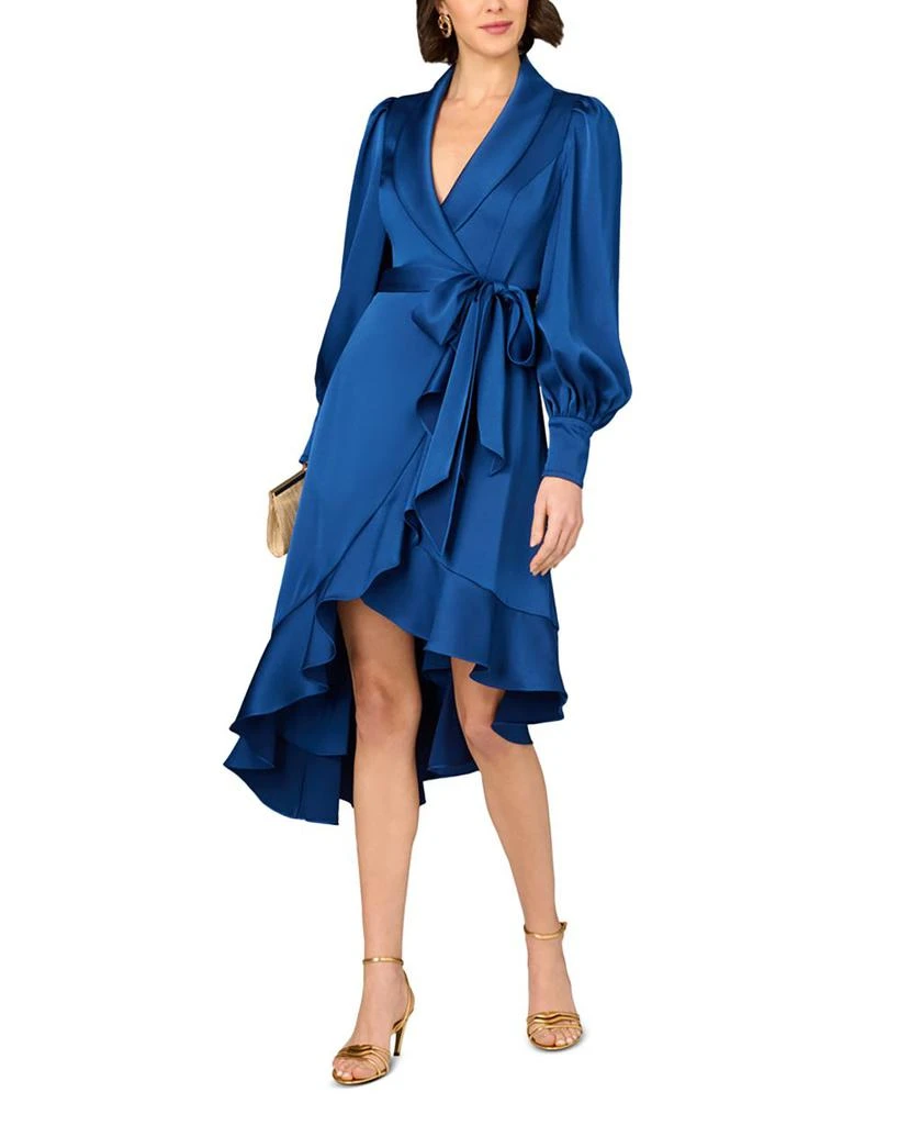 Aidan Mattox Satin Wrap Dress 5