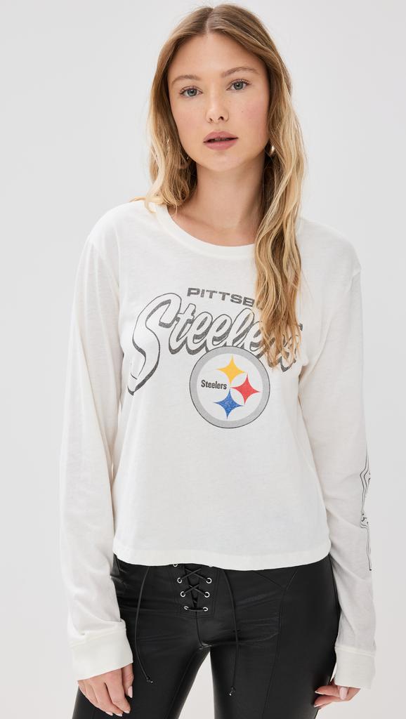 Junk Food Steelers Long Sleeve Crop Tee