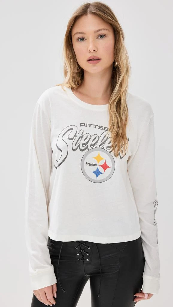 Junk Food Steelers Long Sleeve Crop Tee 1