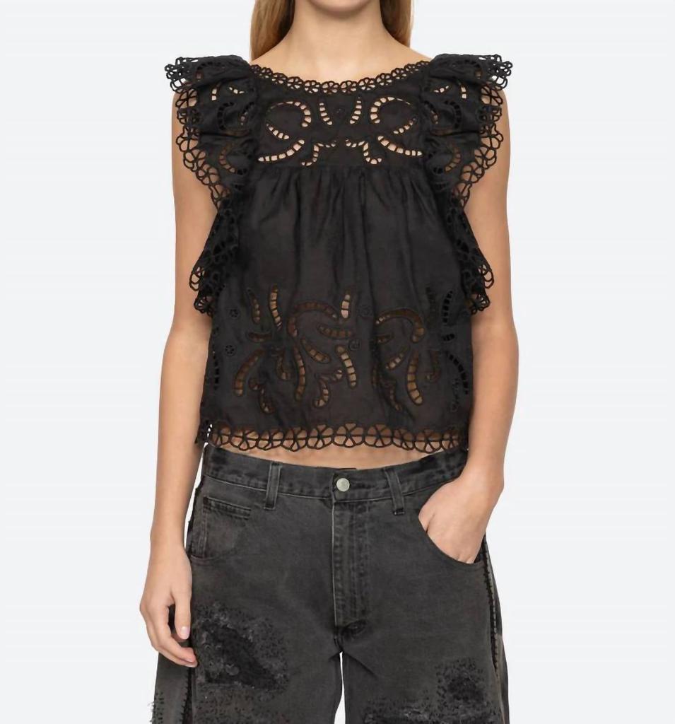 Sea Sea - Marja Embroidery Flutter Tank Top