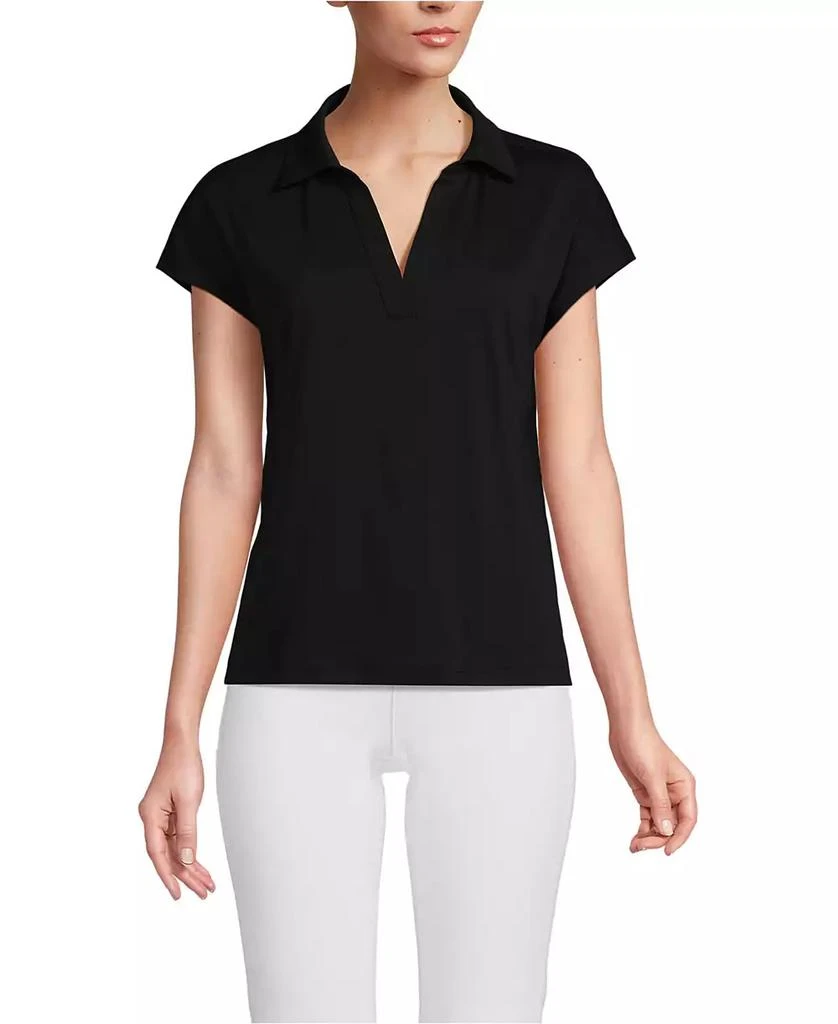 Lands' End Women's Supima Cotton Johnny Collar Polo 1