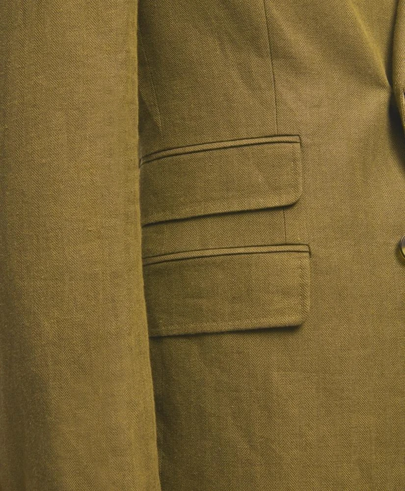Brooks Brothers Slim Fit Linen Herringbone Double-Breasted Suit Jacket 6
