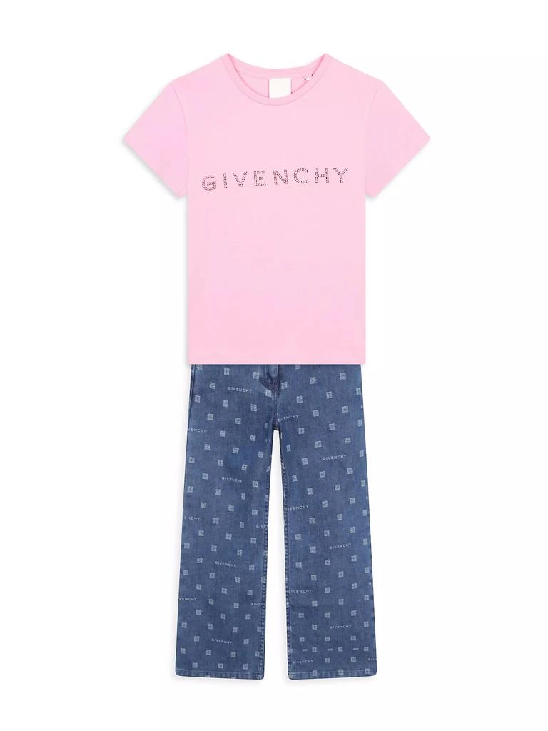 Givenchy Little Girl's & Girl's Rhinestone Logo T-Shirt 2