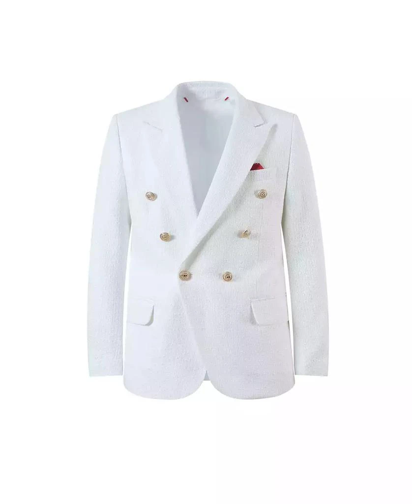 Elie Balleh Boys White Slim Fit Elegant Jacket