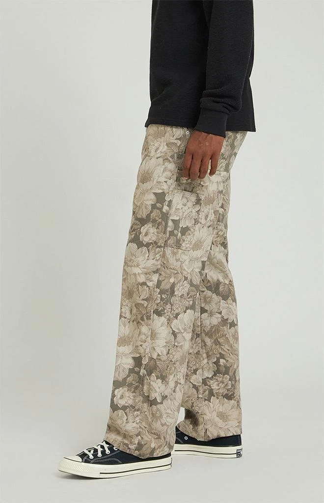 PacSun Dylan Baggy Jeans Carpenter Brown Floral 4