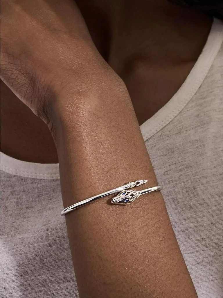 John Hardy Naga Dragon Sterling Silver & Blue Sapphire Slim Cuff 2
