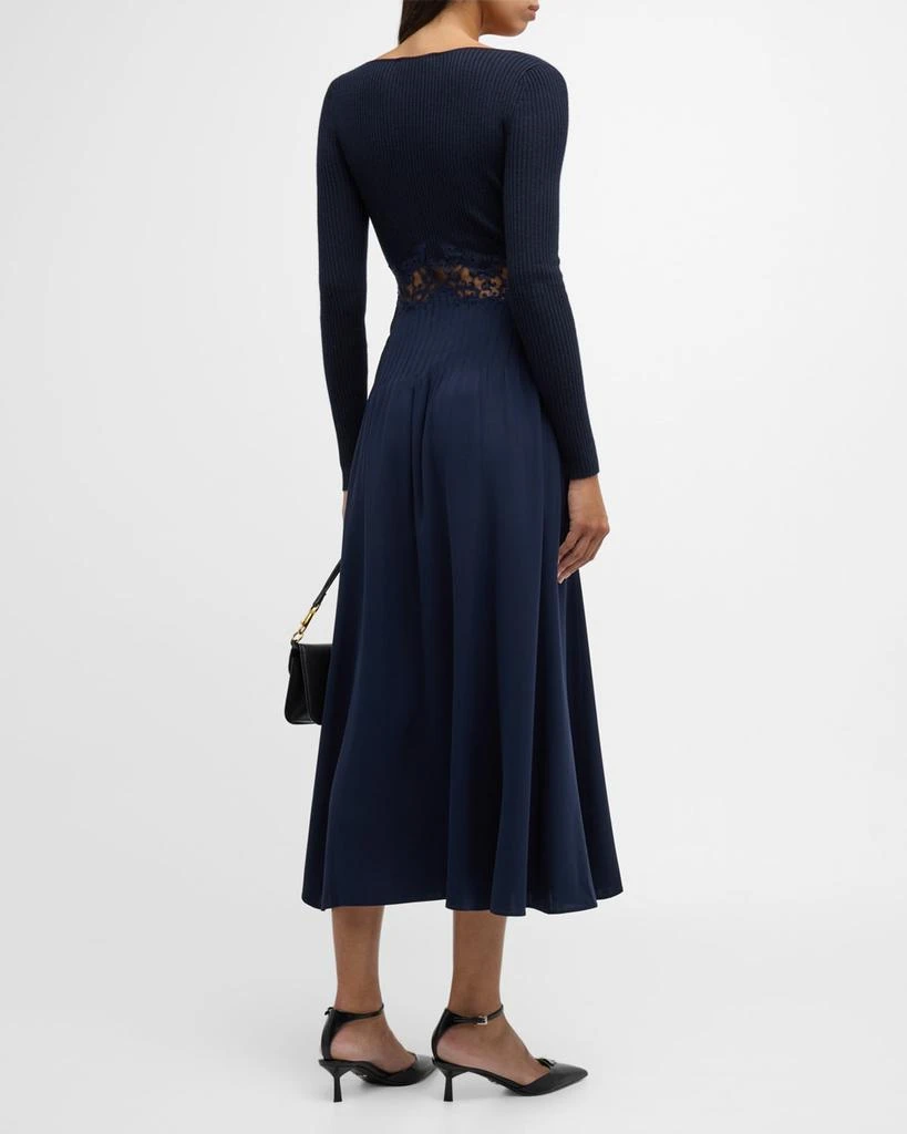 Gabriela Hearst Prior Mixed-Media Lace Long-Sleeve Maxi Dress 5