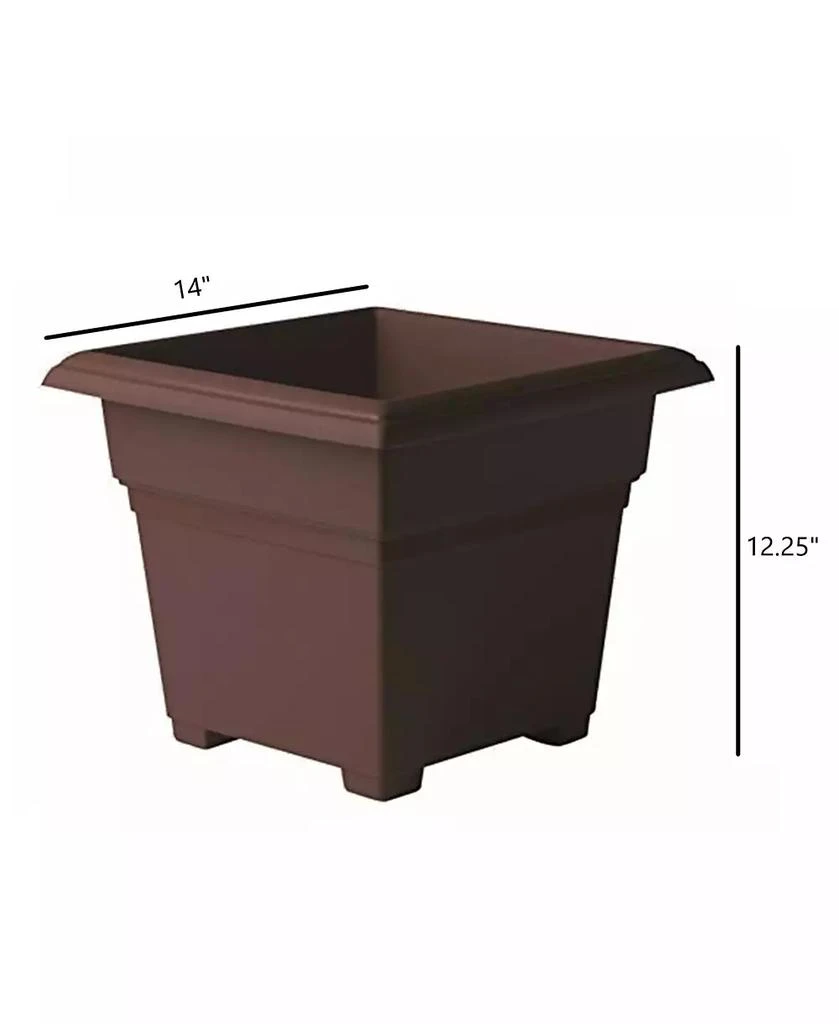 Novelty Countryside Square Tub Planter Brown 14 Inch 3