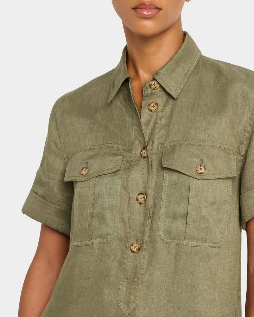 VERONICA BEARD Lucca Short-Sleeve Linen Shirtdress 5