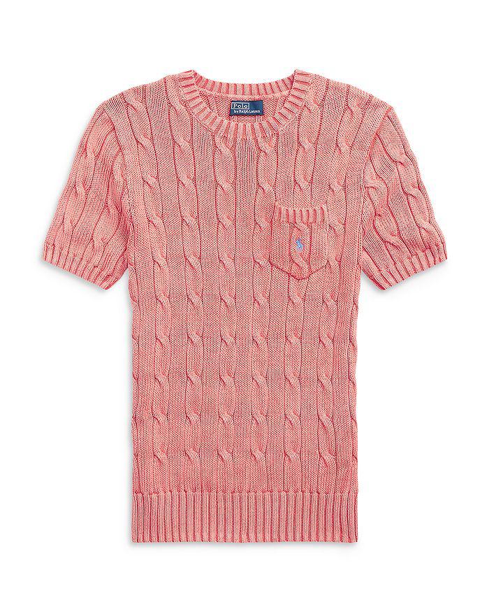 ポロラルフローレン Cable Short-Sleeve Sweater Cable-Knit Cotton Short-Sleeve Sweater | Ralph Lauren