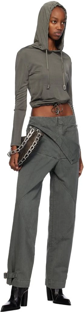 Dion Lee Gray Belted Shell Trousers 4