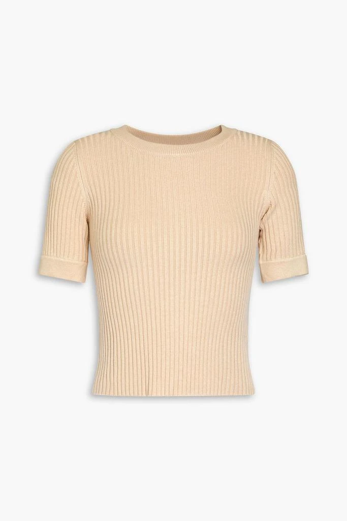 Naadam Ribbed silk and cashmere-blend top 1